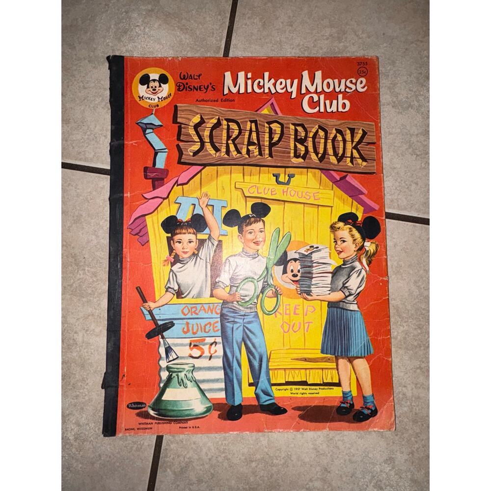 Vintage Disney Club 1950s Mickey Mouse Scrapbook used